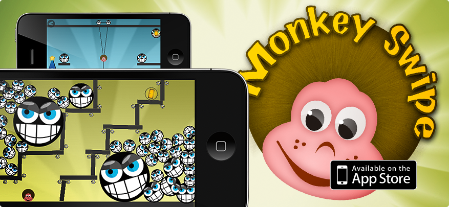 MonkeySwipe iPhone puzzle action game for iPhone and iPod